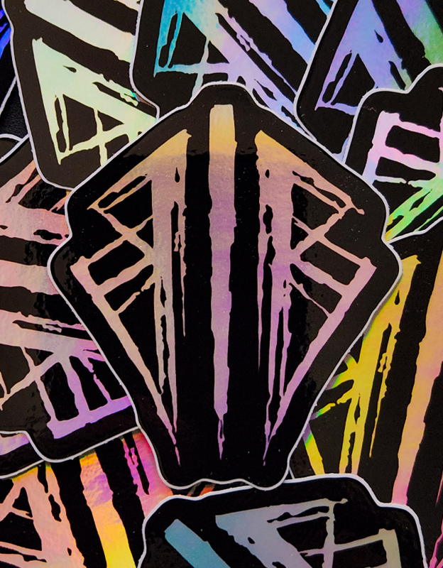 Bones In Black Stickers - TWO PACK