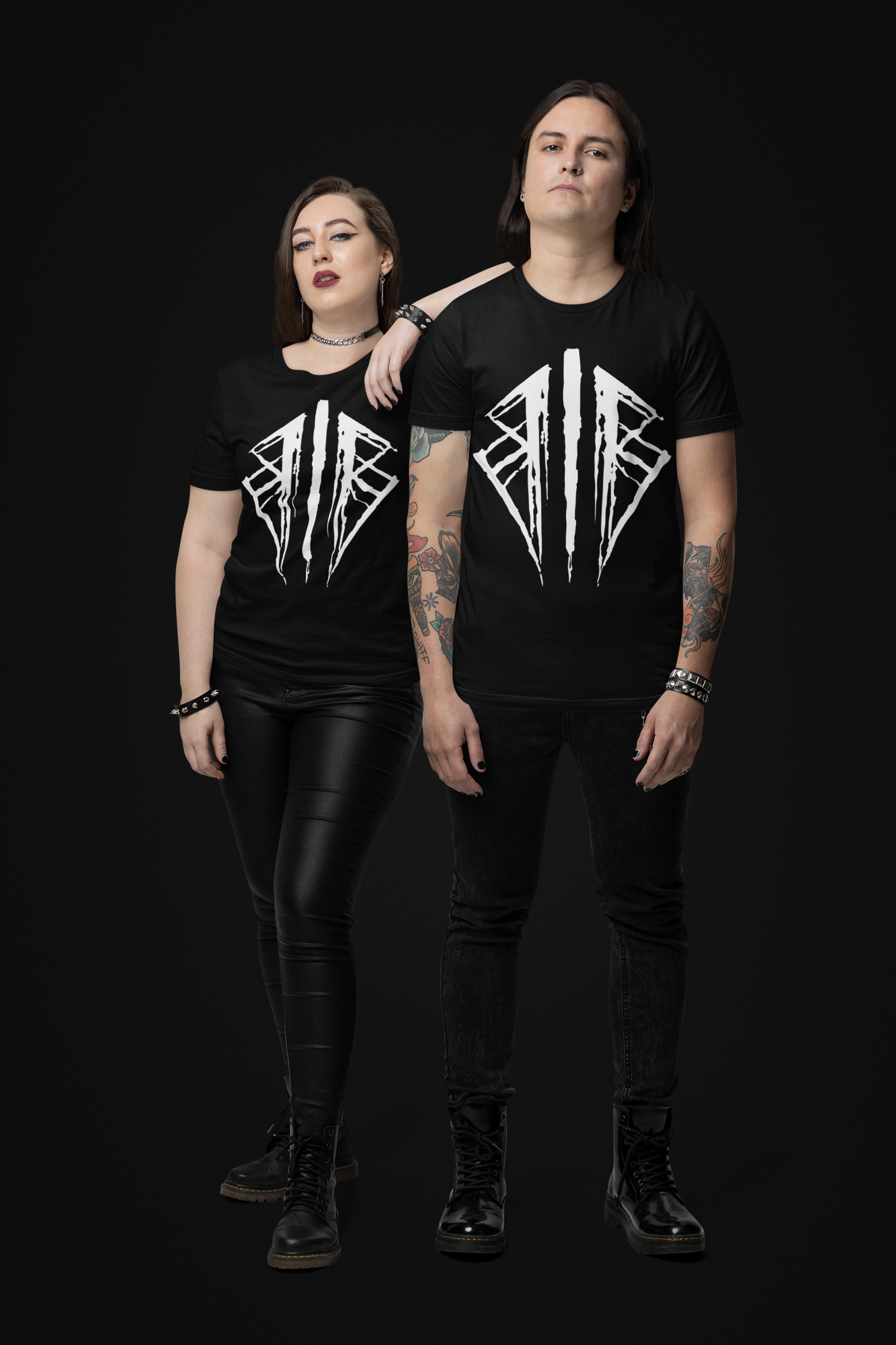 Bones In Black Logo Shirt - Oversized Print